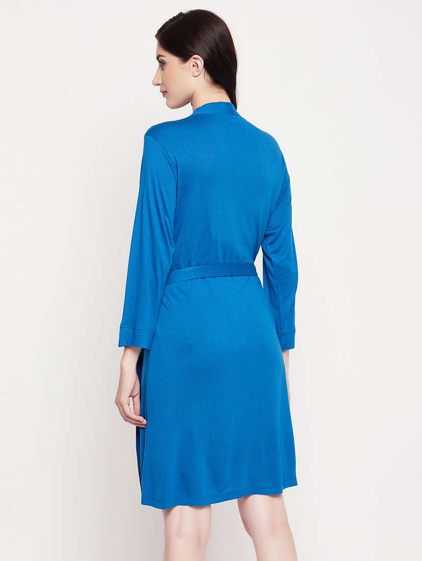 women solid sleepwear robe - 21552271 -  Standard Image - 4