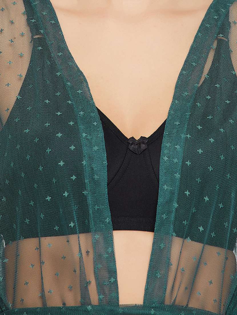 women green solid sleepwear robe - 21552303 -  Standard Image - 6