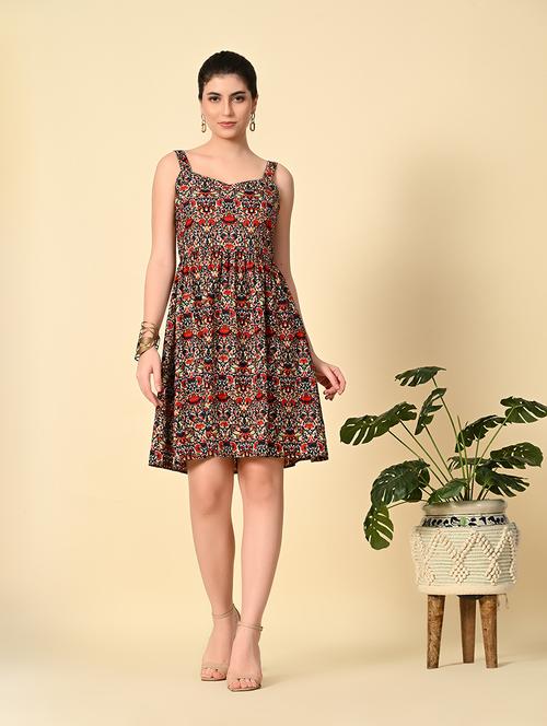 women sleeveless printed fit & flare dress - 21552547 -  Standard Image - 0