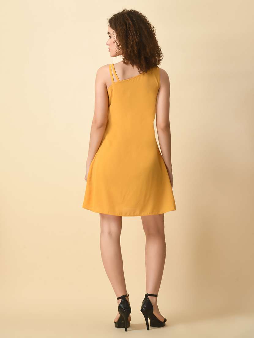 women solid sleeveless a-line dress - 21552644 -  Standard Image - 4