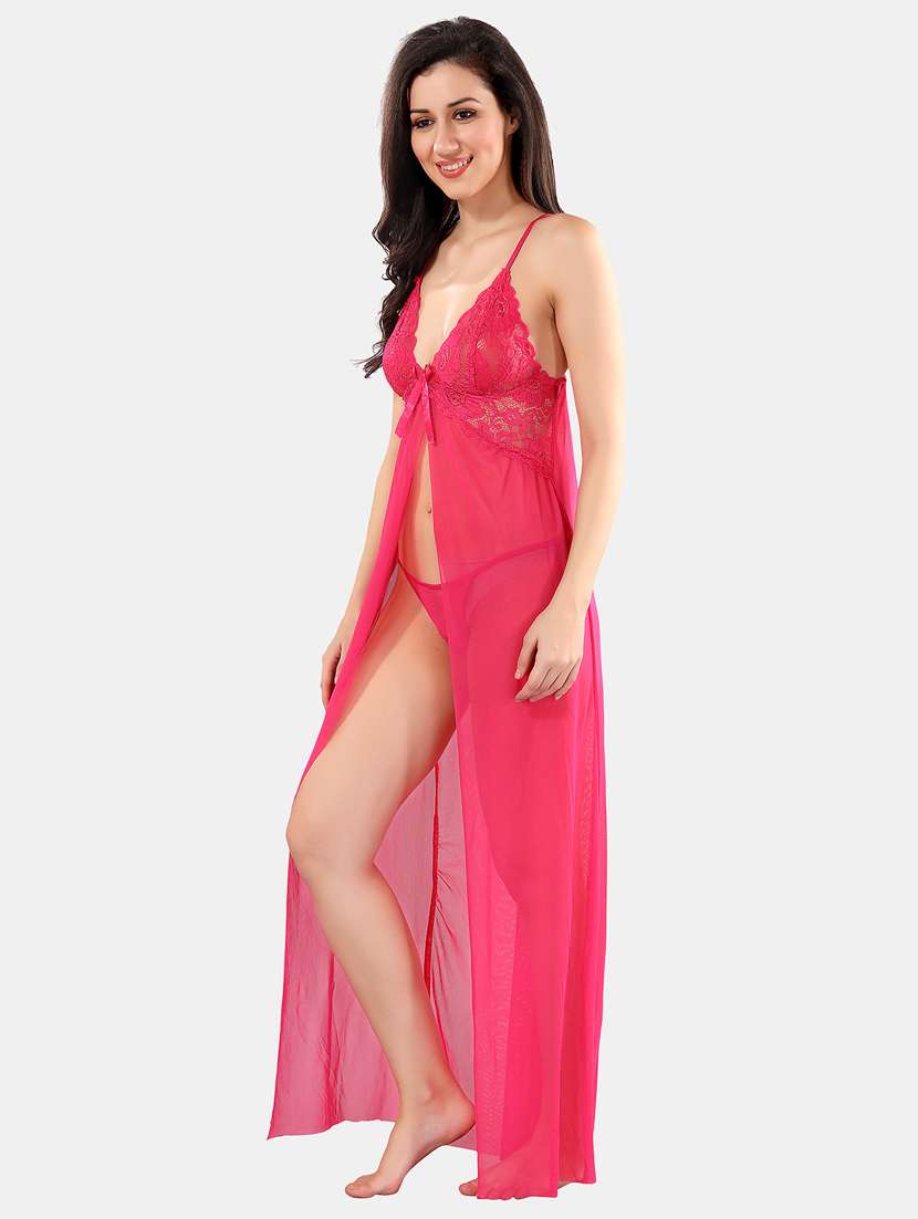 women lace detailed shoulder strap babydoll - 21552836 -  Standard Image - 1