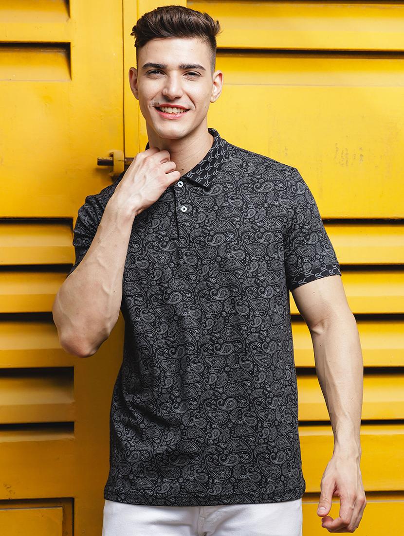men paisley printed polo t-shirt - 21552854 -  Zoom Image - 0