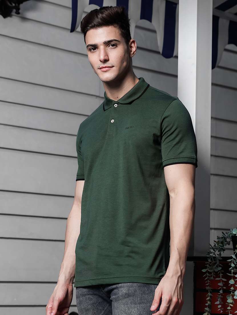 men solid short sleeve polo t-shirt - 21552856 -  Standard Image - 1