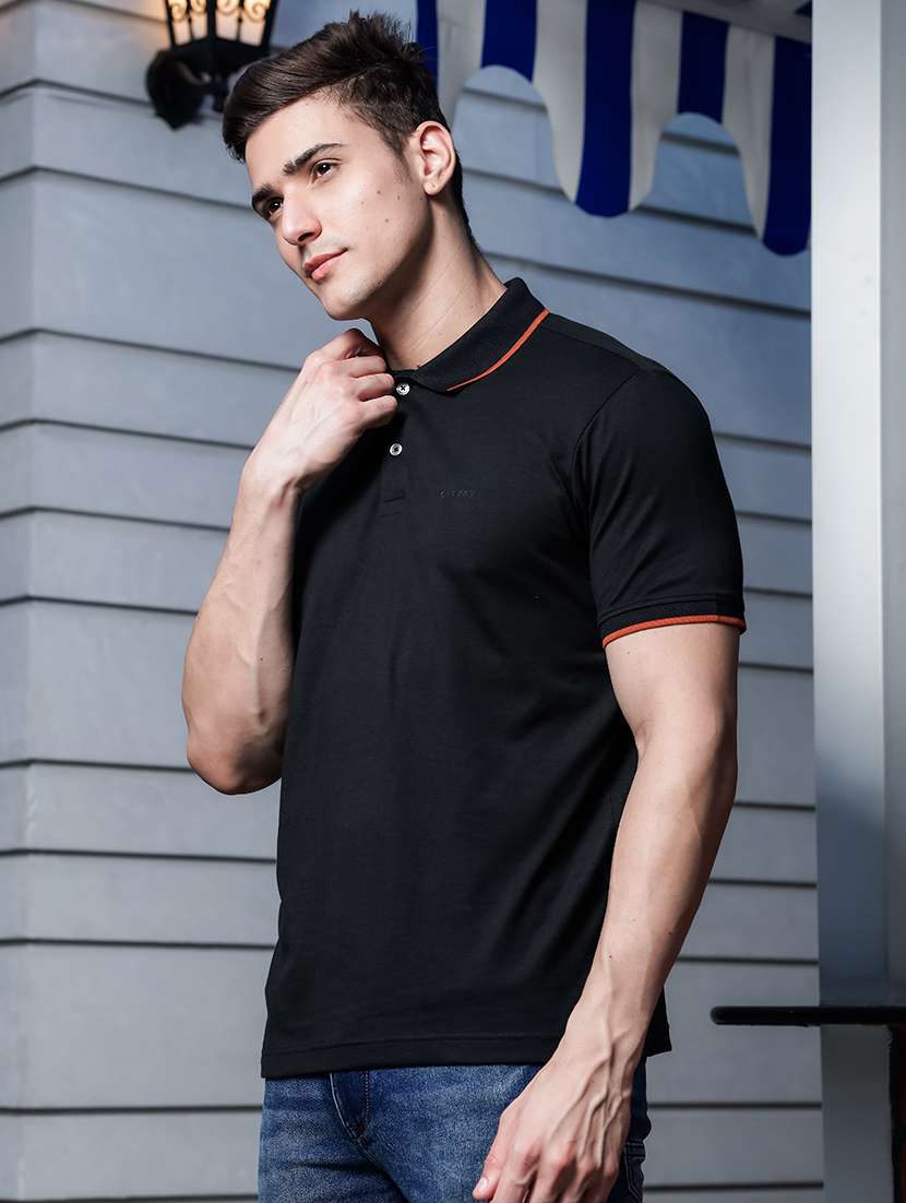 men solid short sleeve polo t-shirt - 21552858 -  Standard Image - 1