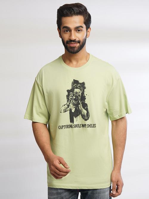 men front print oversized t-shirt - 21552859 -  Standard Image - 0