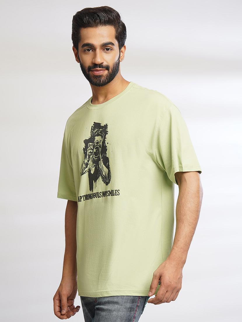 men front print oversized t-shirt - 21552859 -  Standard Image - 1