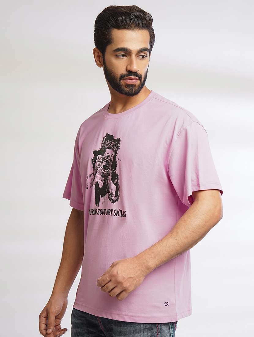 men front print oversized t-shirt - 21552860 - Standard Image - 1