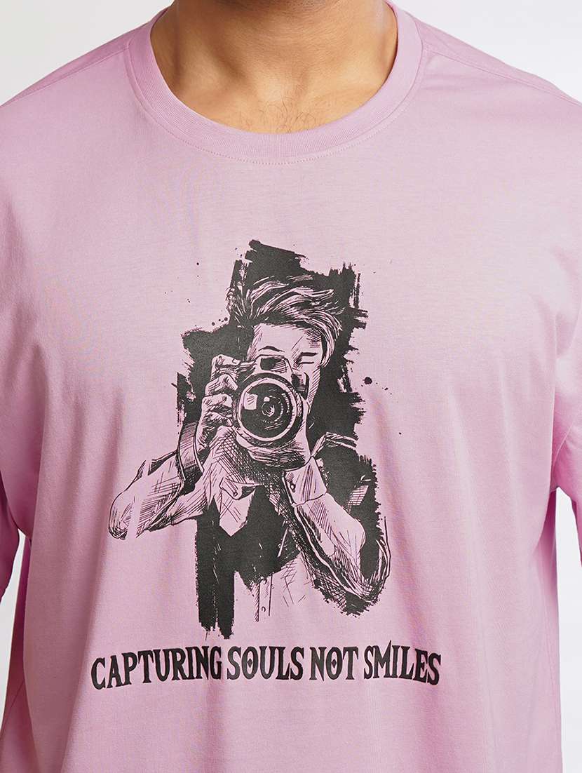 men front print oversized t-shirt - 21552860 - Standard Image - 4