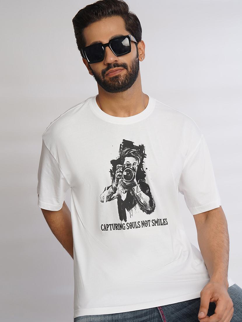 men front print oversized t-shirt - 21552861 - Standard Image - 1