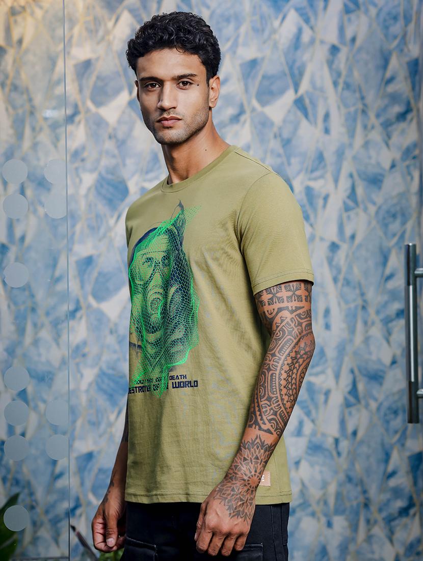 men front print short sleeve t-shirt - 21552864 -  Standard Image - 1