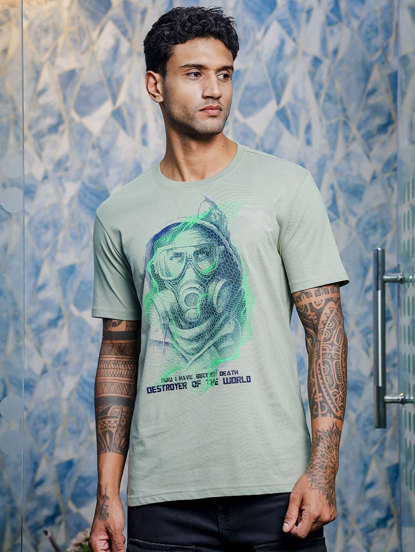 men front print short sleeve t-shirt - 21552865 - Zoom Image - 0