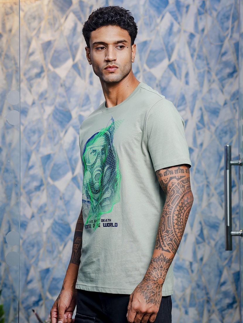 men front print short sleeve t-shirt - 21552865 -  Standard Image - 1