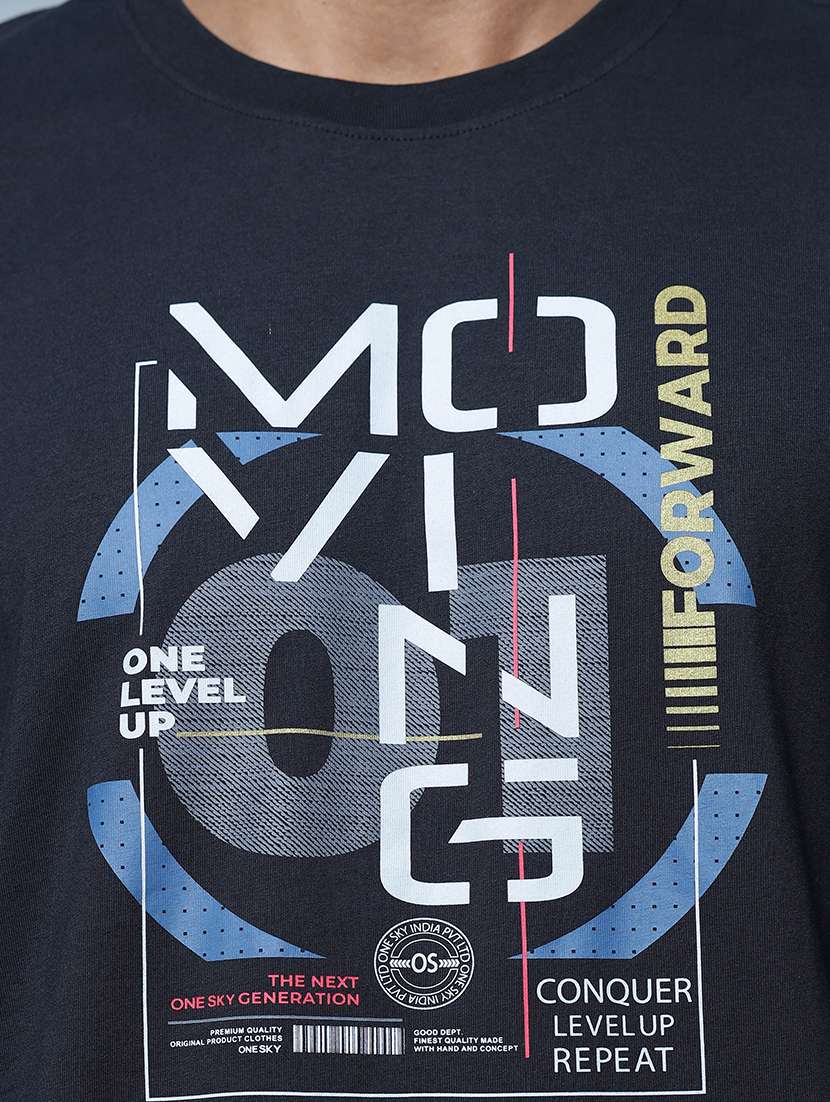 men front print short sleeve oversized t-shirt - 21552867 -  Standard Image - 4