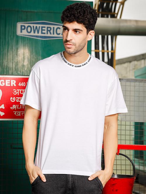 men solid short sleeve oversized t-shirt - 21552875 - Standard Image - 0