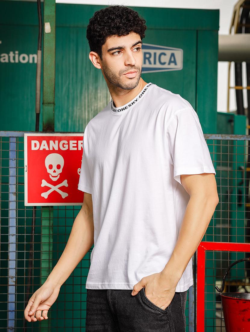 men solid short sleeve oversized t-shirt - 21552875 - Standard Image - 1