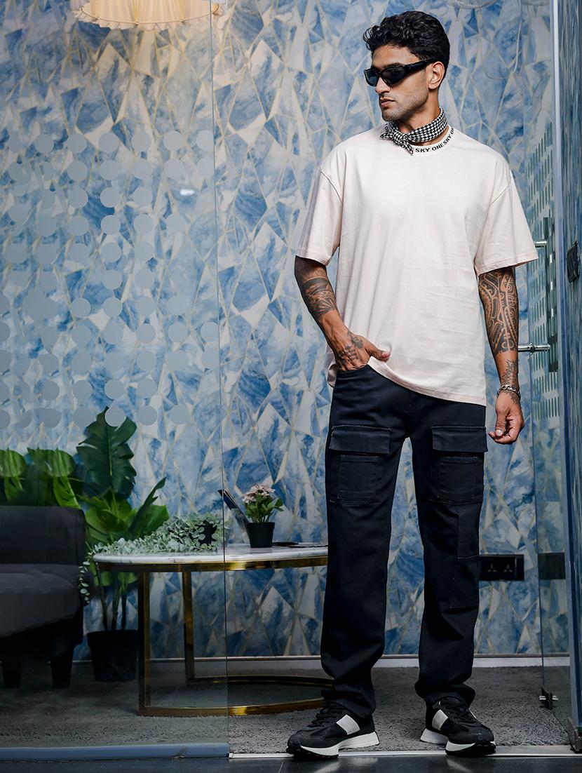 men solid short sleeve oversized t-shirt - 21552878 - Standard Image - 4