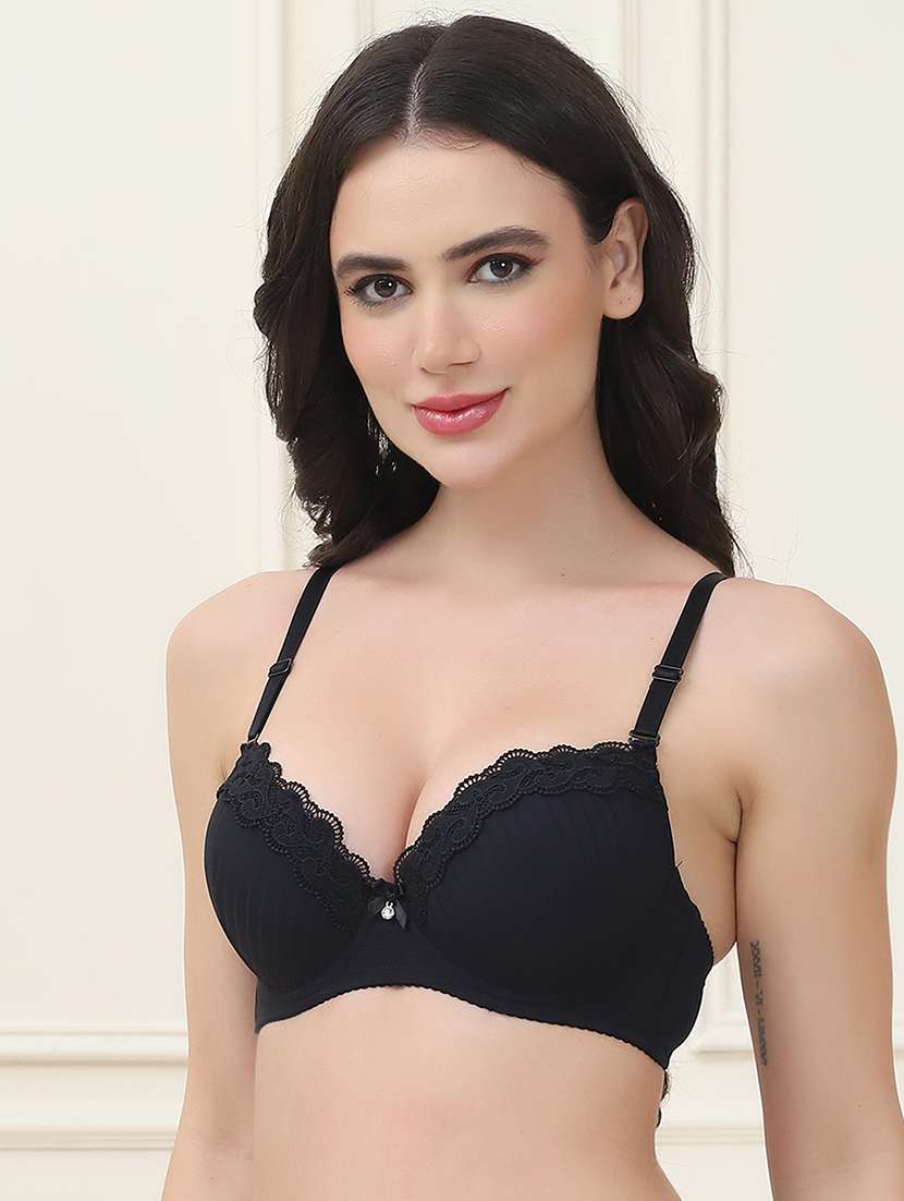 women self design t-shirt bra - 21552979 -  Standard Image - 1