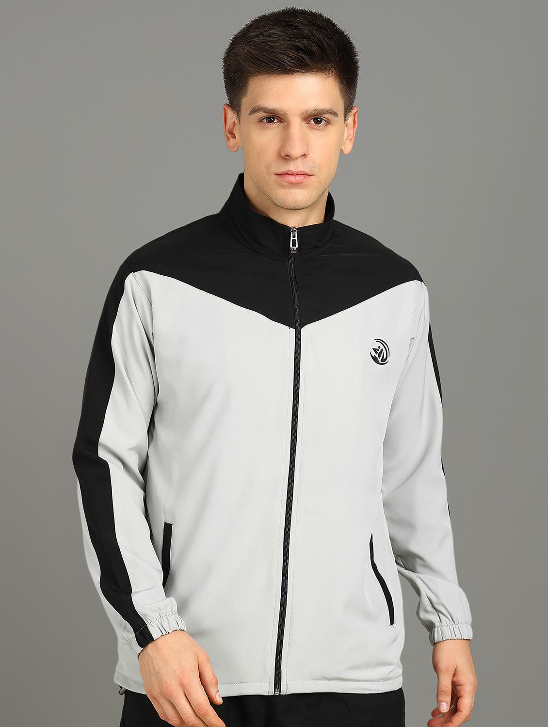 men color blocked stand collar biker jacket - 21553027 -  Zoom Image - 0