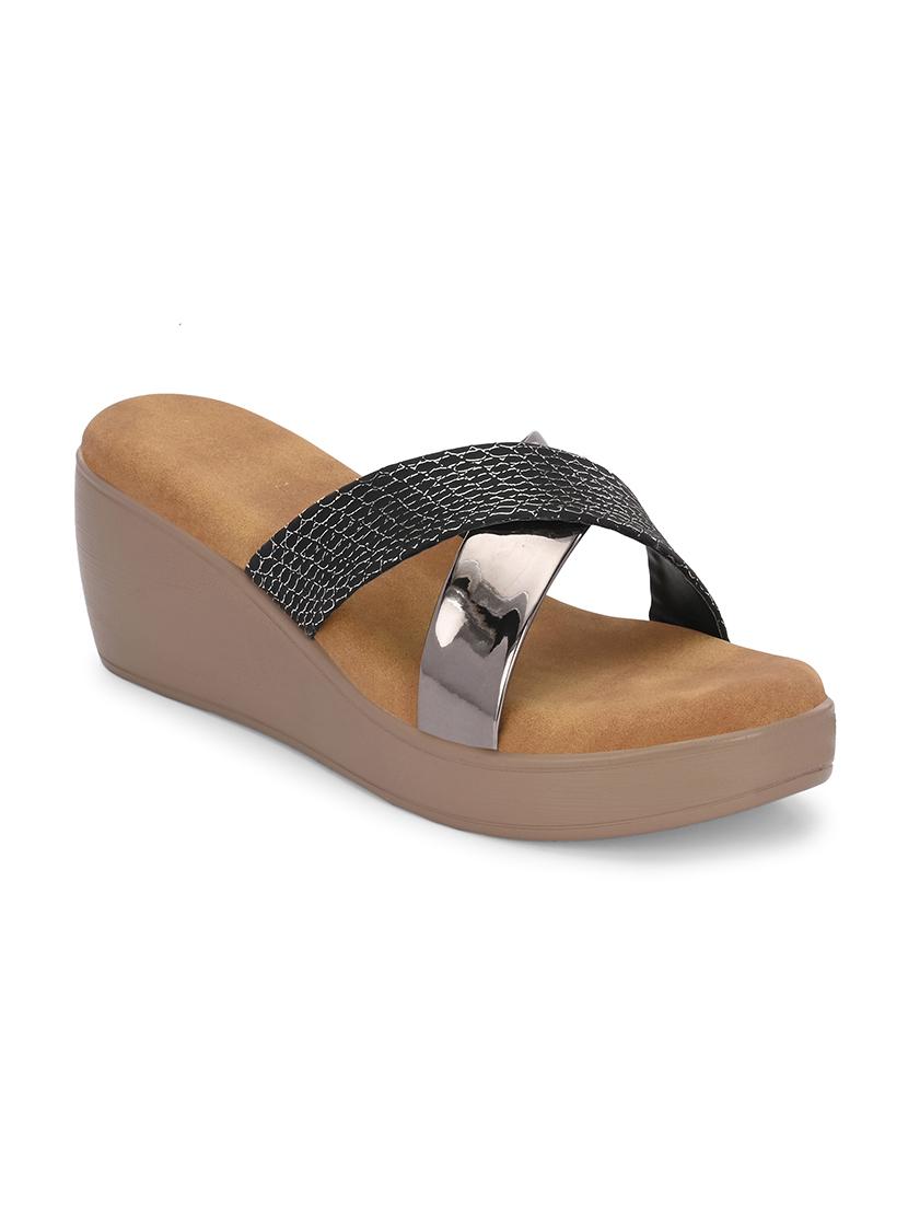 women solid slip on wedges - 21553035 -  Standard Image - 1