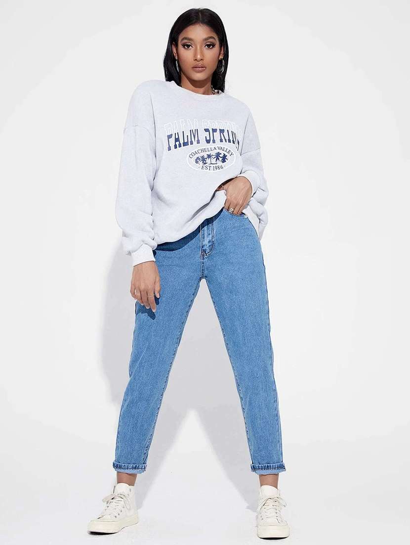 women solid mom fit jeans - 21553045 - Standard Image - 4