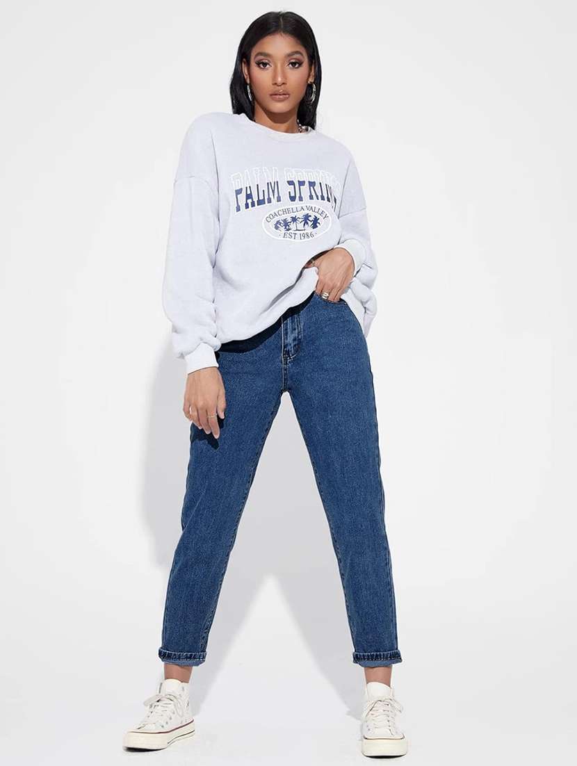 women solid mom fit jeans - 21553046 - Standard Image - 4