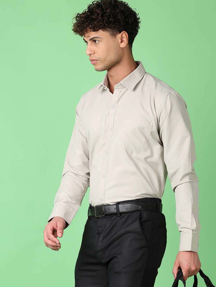 men long sleeves solid formal shirt - 21553297 -  Standard Image - 1