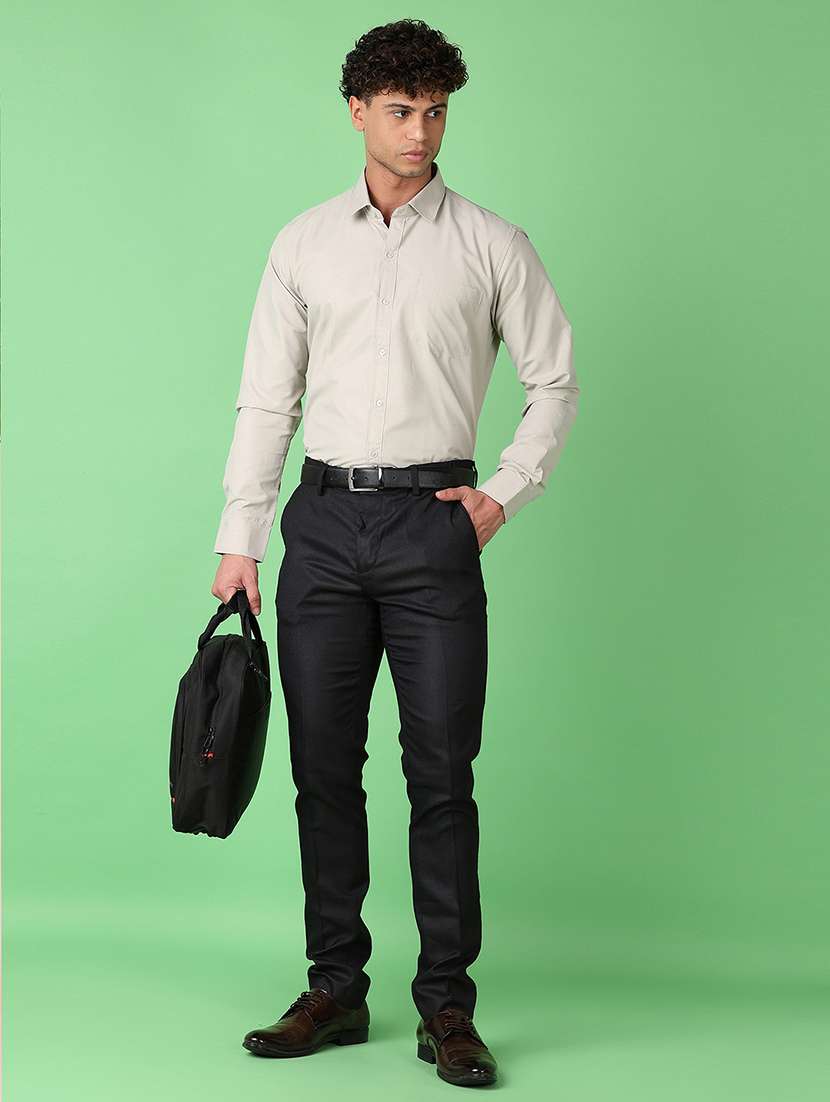 men long sleeves solid formal shirt - 21553297 -  Standard Image - 4