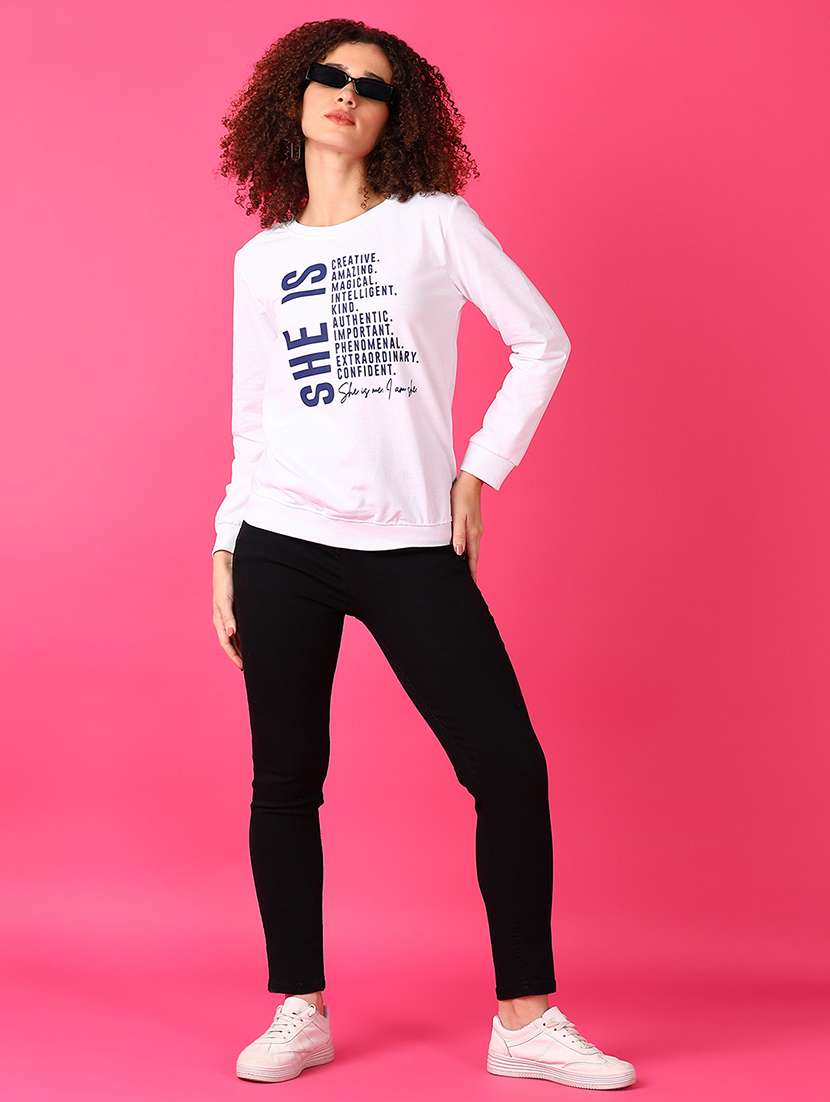 women front print long sleeve sweatshirt - 21553351 -  Standard Image - 4