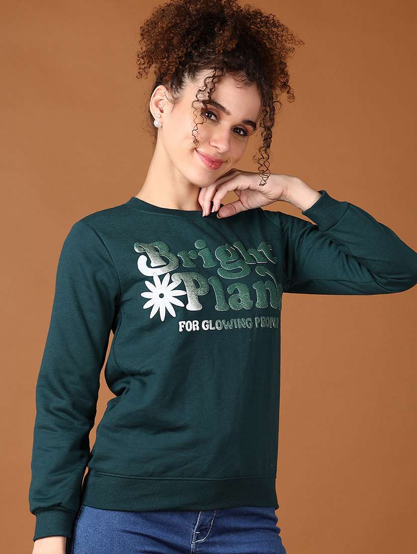 women chest print long sleeves sweatshirt - 21553352 -  Standard Image - 1