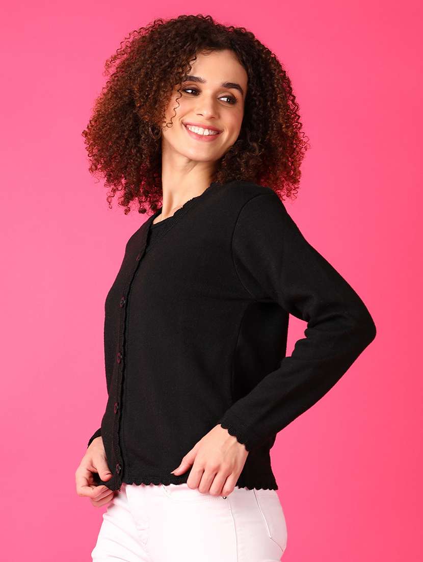 women solid long sleeve cardigan - 21553370 -  Standard Image - 1