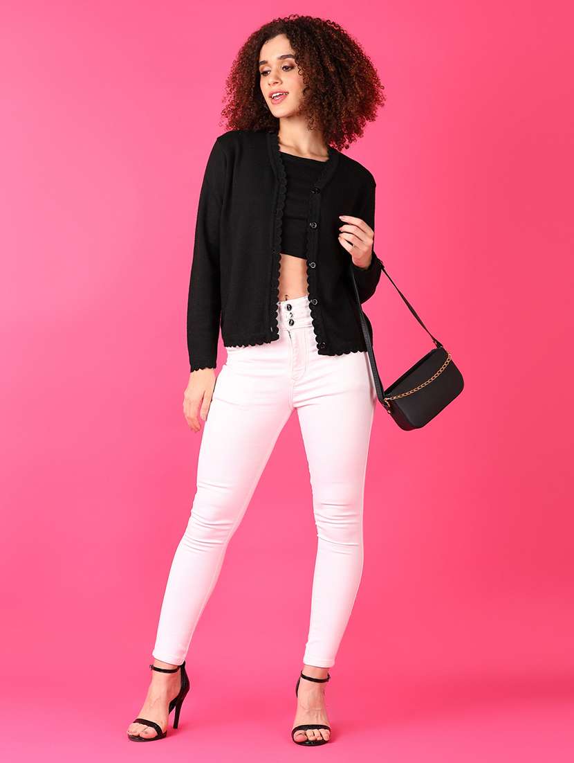 women solid long sleeve cardigan - 21553370 -  Standard Image - 4