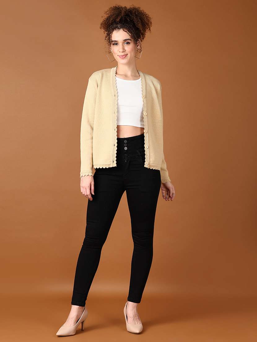 women self design long sleeve cardigan - 21553371 -  Standard Image - 4