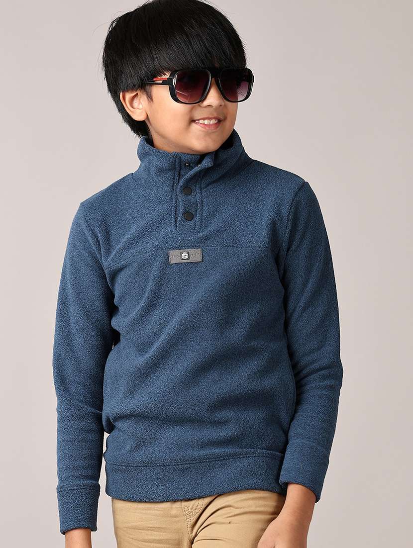 boys solid long sleeve pullover sweatshirt - 21553423 -  Standard Image - 1