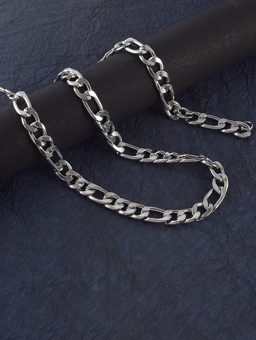 silver stainless steel chain necklace - 21553700 - Zoom Image - 0