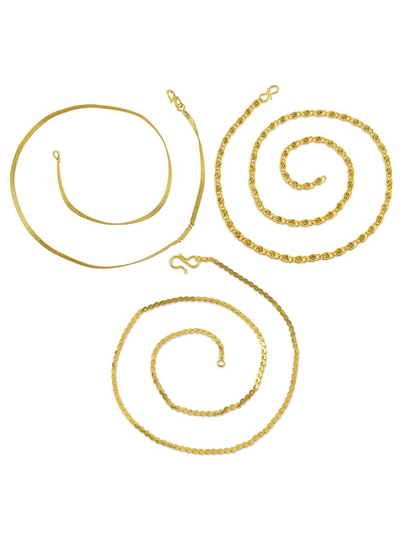 pack of 3 gold brass chain necklace - 21553709 - Standard Image - 4