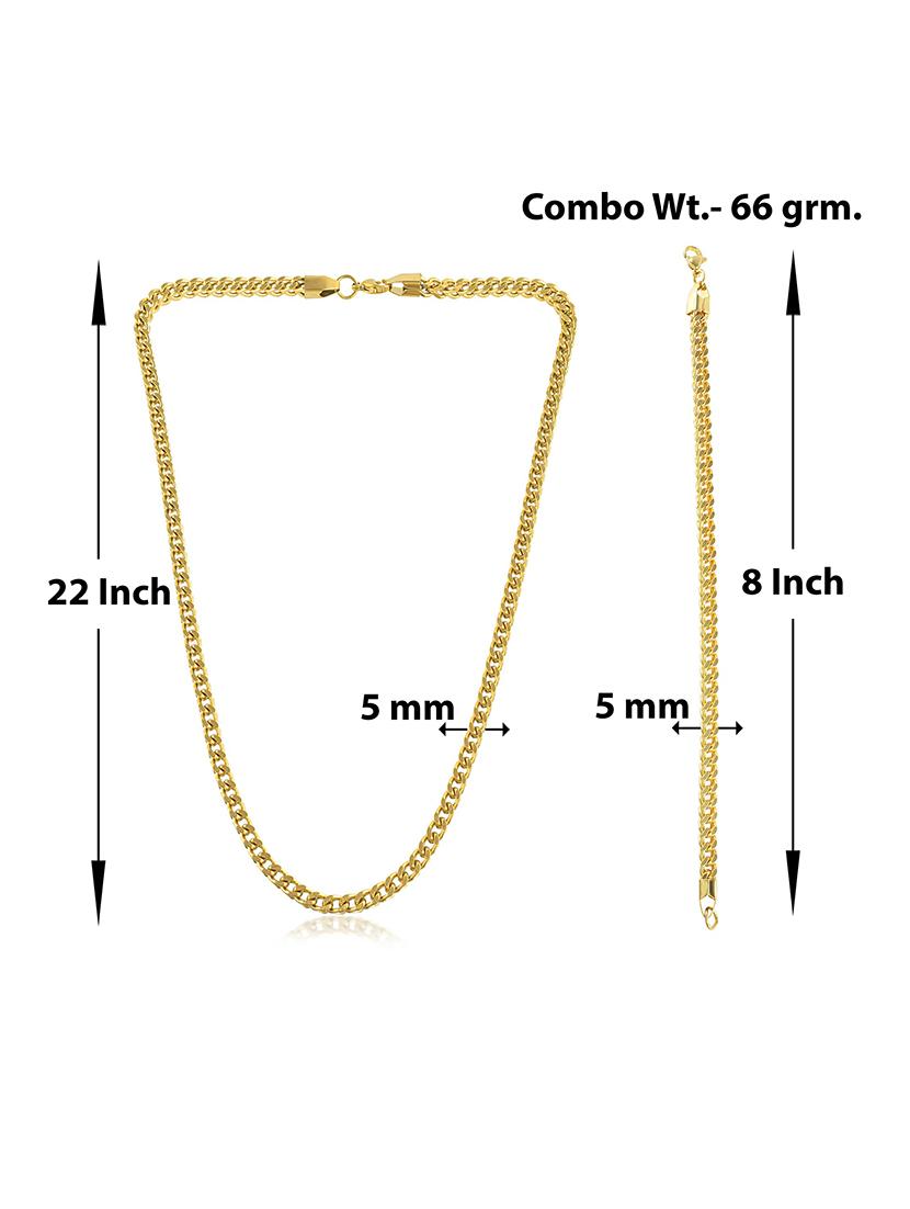 pack of 2 gold brass chain necklace & bracelet combo - 21553711 - Standard Image - 4