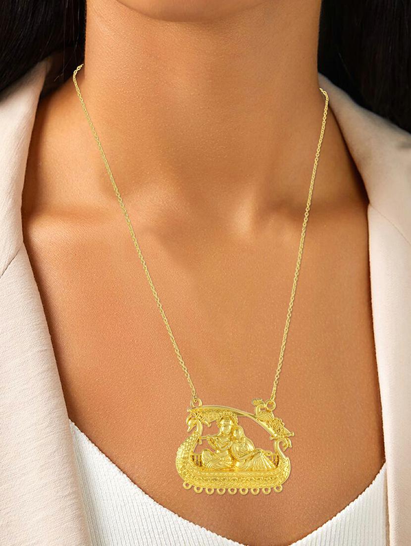 gold brass statement necklace - 21553743 - Standard Image - 4