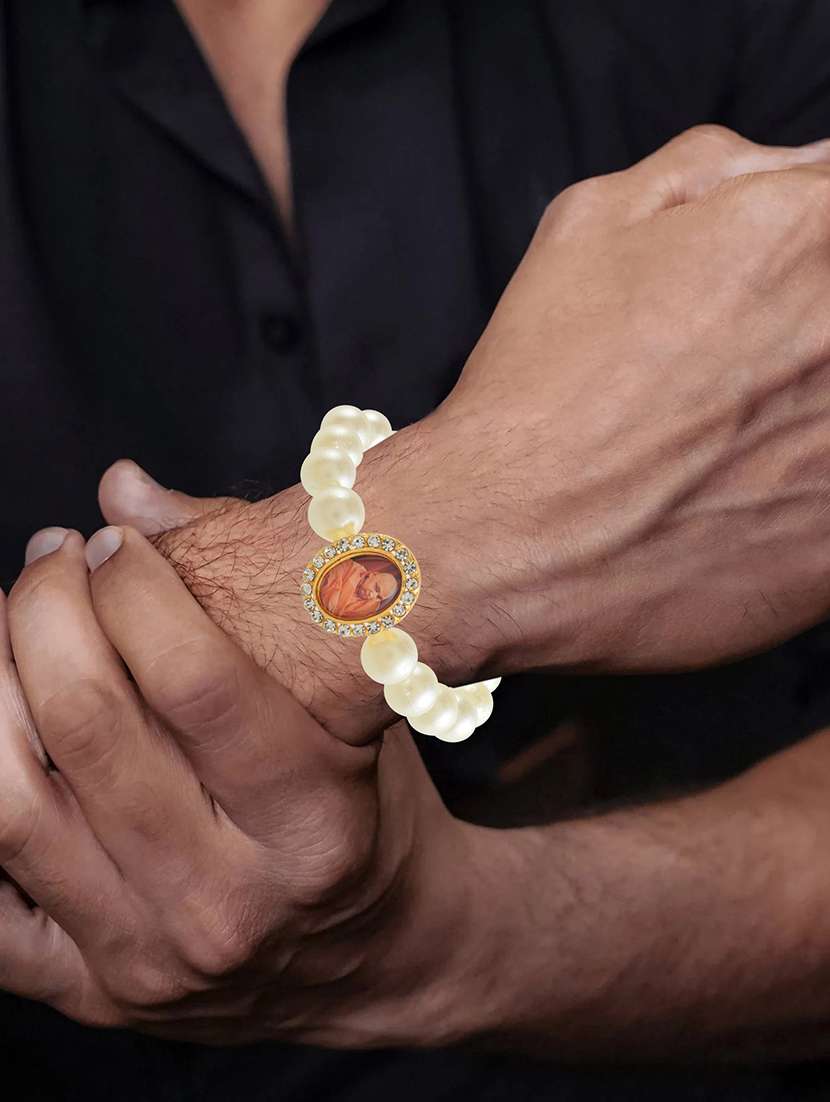 white crystal beaded bracelet - 21553759 -  Standard Image - 4