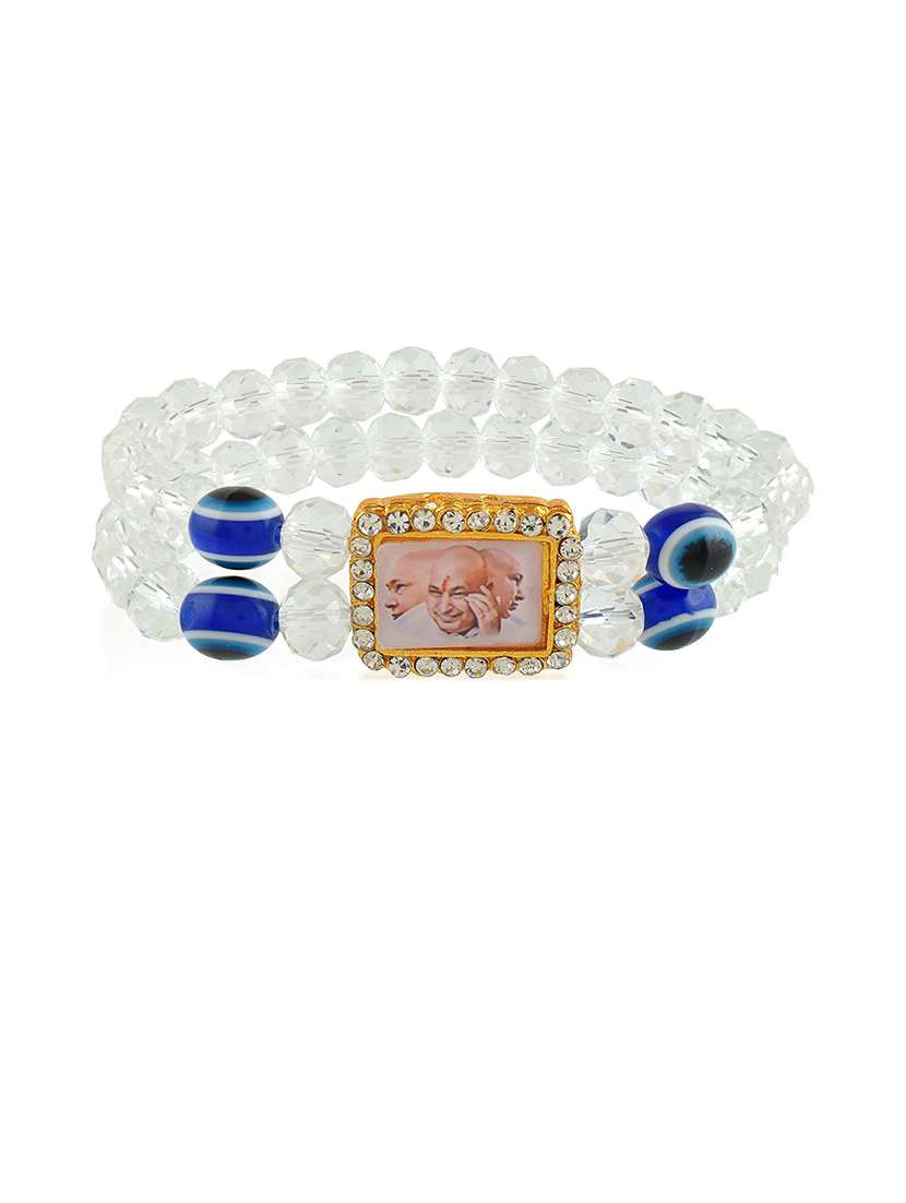 white crystal beaded bracelet - 21553761 -  Standard Image - 1
