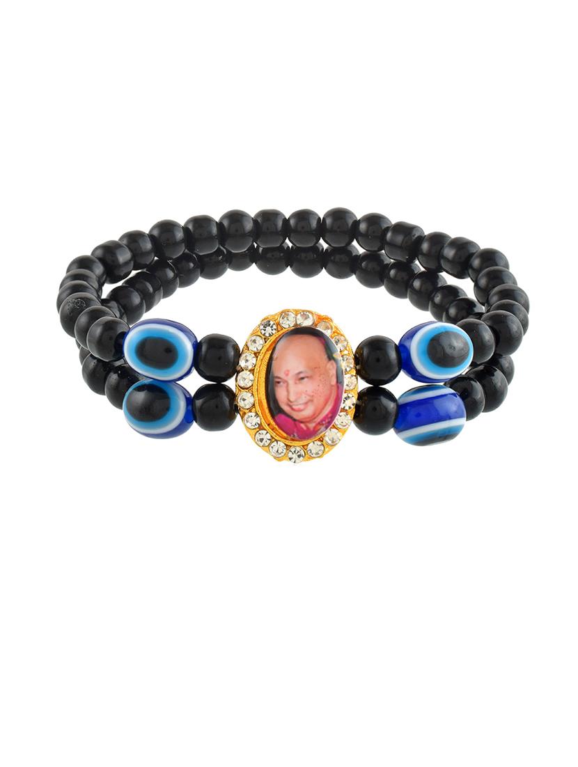black crystal beaded bracelet - 21553762 -  Standard Image - 1