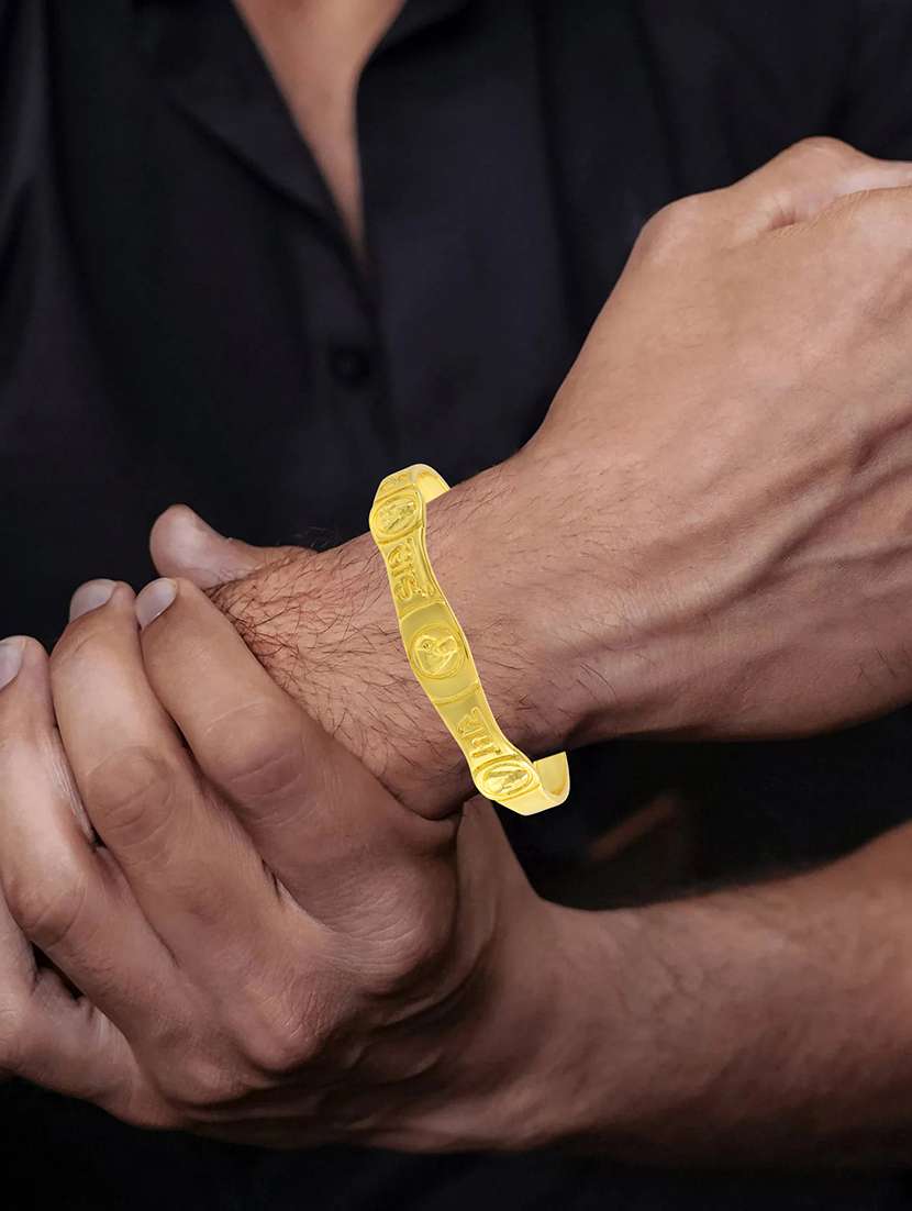 gold brass bangle bracelet - 21553767 -  Standard Image - 4