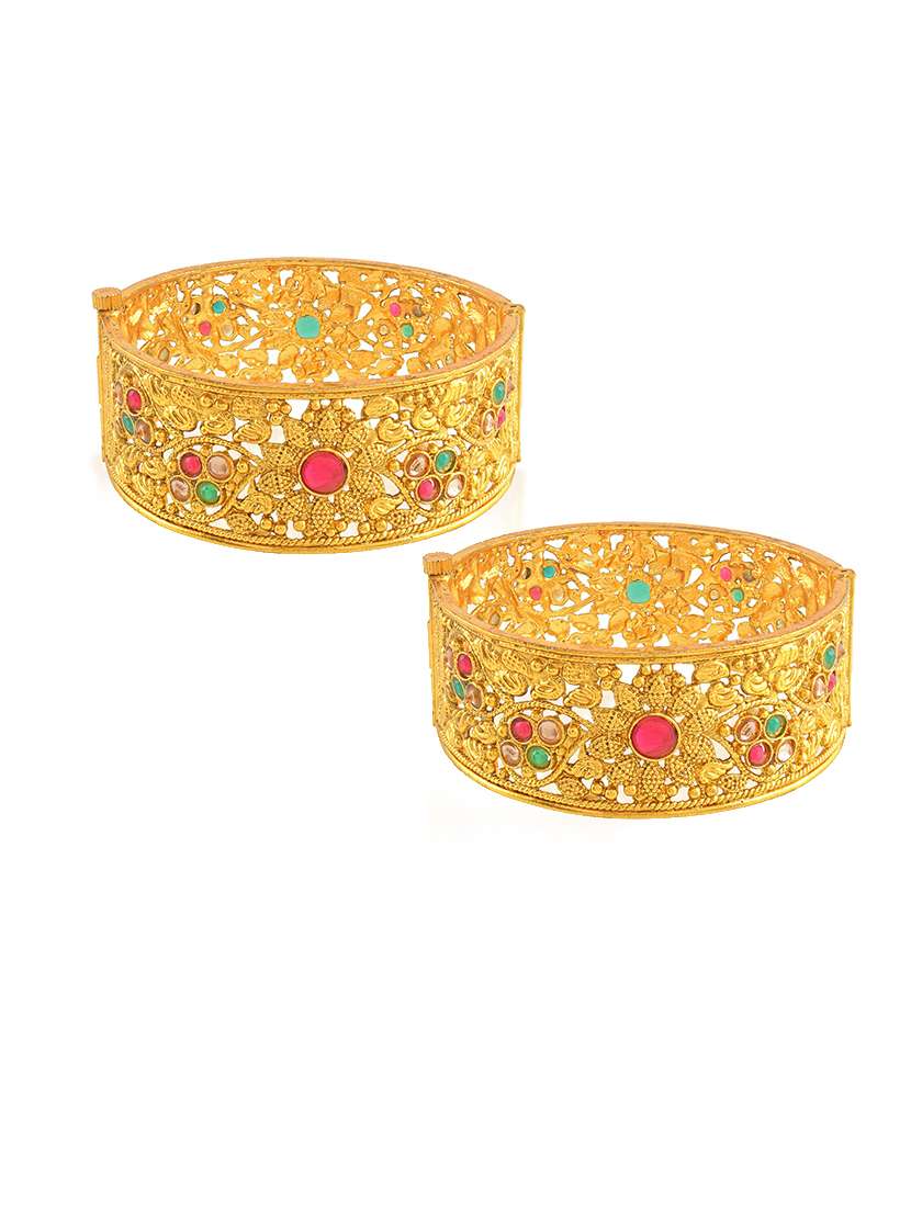 gold brass bangle bracelet - 21553770 -  Standard Image - 1