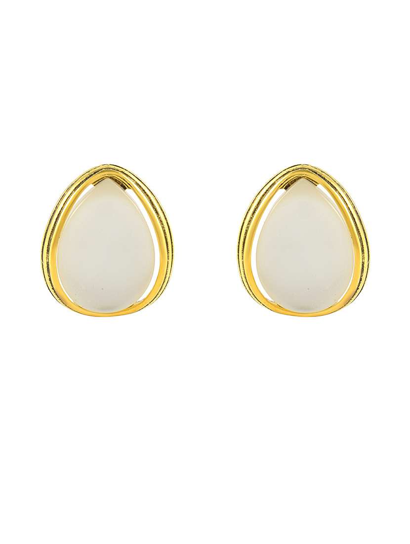 women gold brass studs earrings - 21553781 -  Standard Image - 1