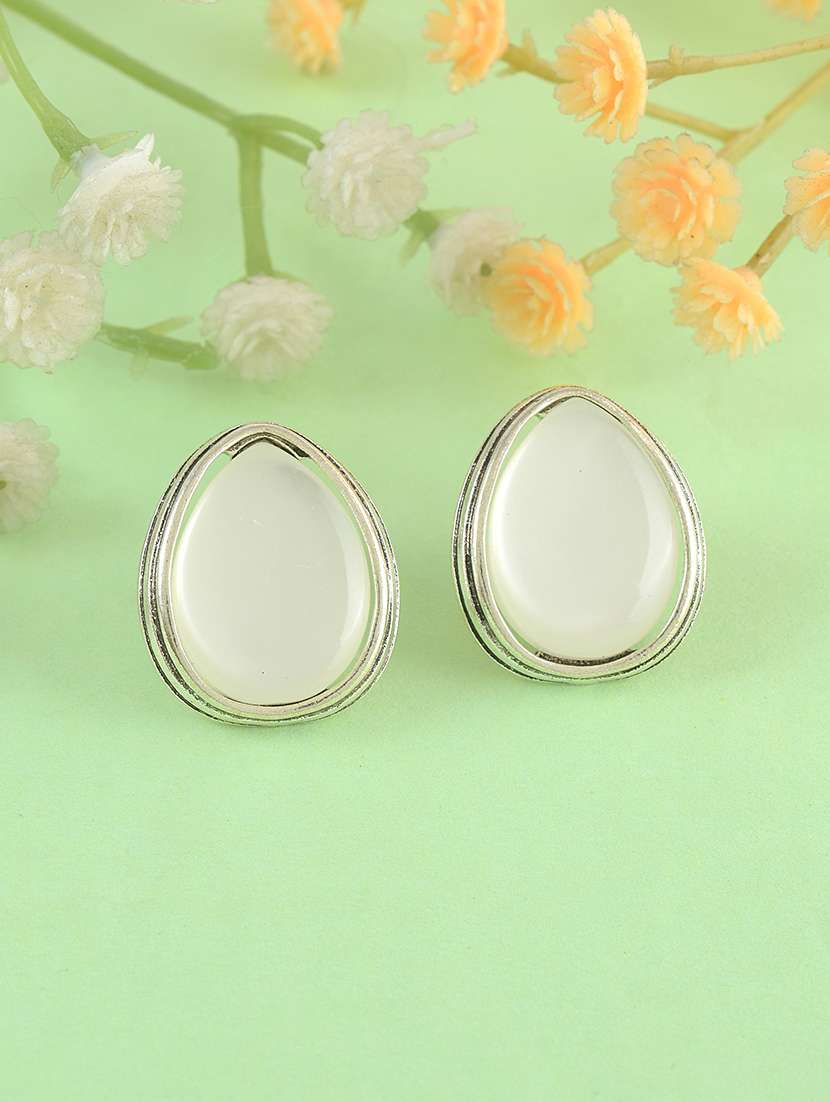 silver brass studs earring