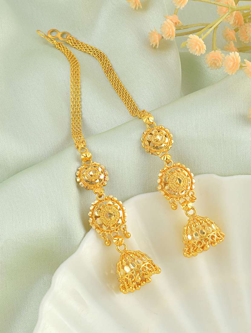 gold brass jhumka earring