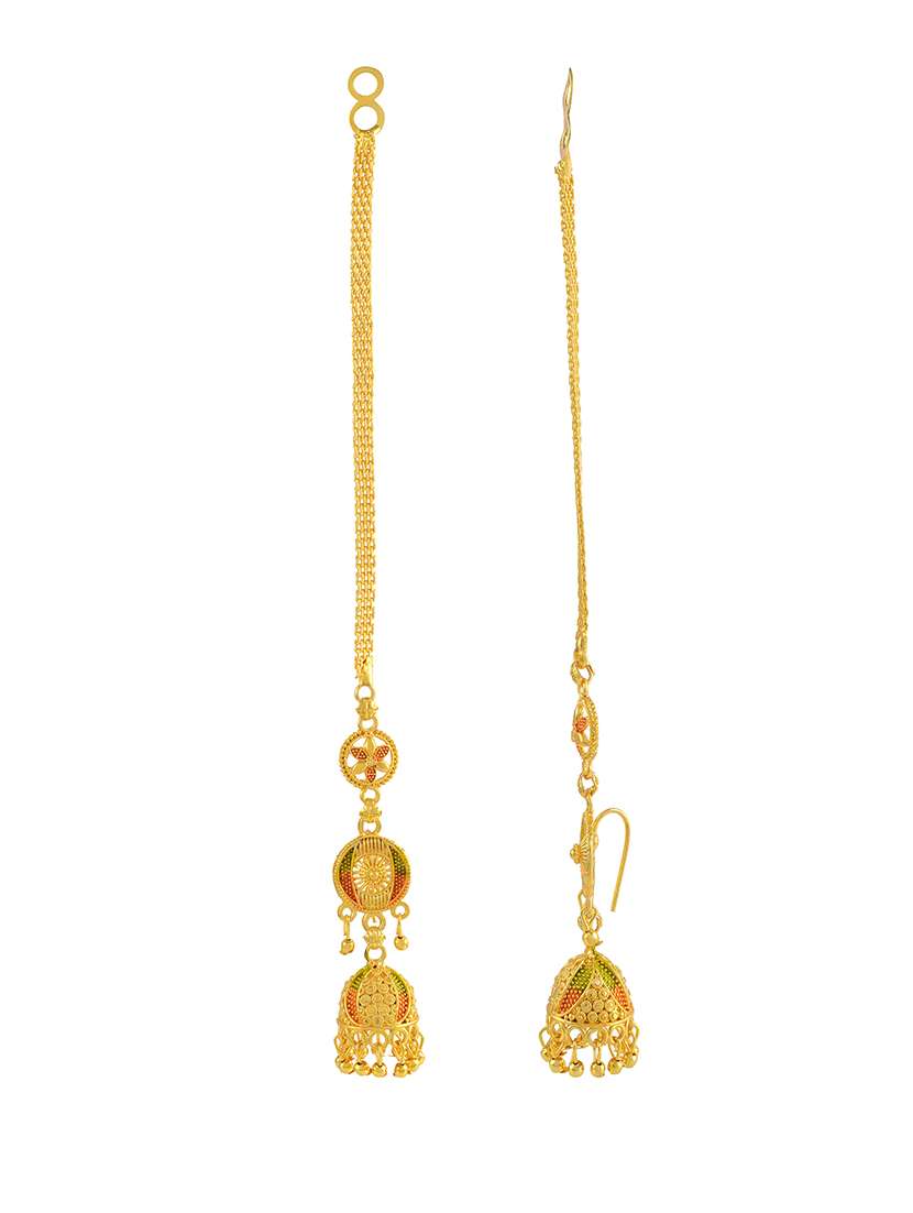 women gold brass jhumka earrings - 21553789 -  Standard Image - 1