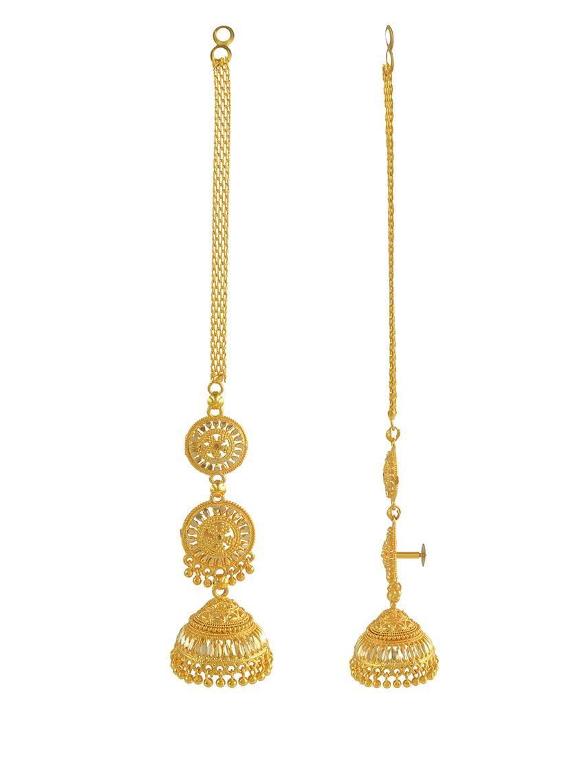 women gold brass jhumka earrings - 21553790 -  Standard Image - 1