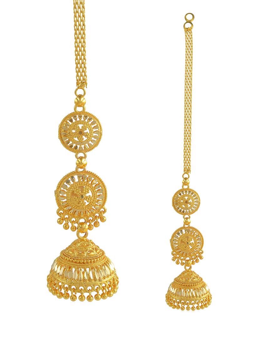 women gold brass jhumka earrings - 21553790 - Standard Image - 4
