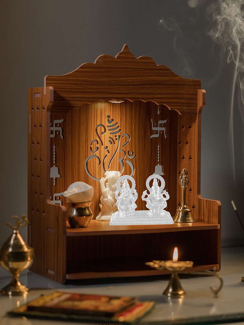 brass non fade silver lakshmi ganesh stand hindu puja item show piece - 21553794 -  Standard Image - 1