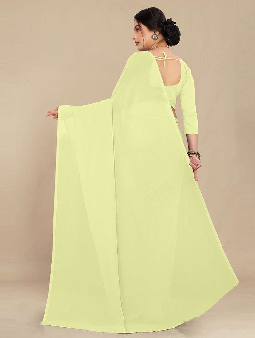women solid georgette saree - 21553805 -  Standard Image - 1